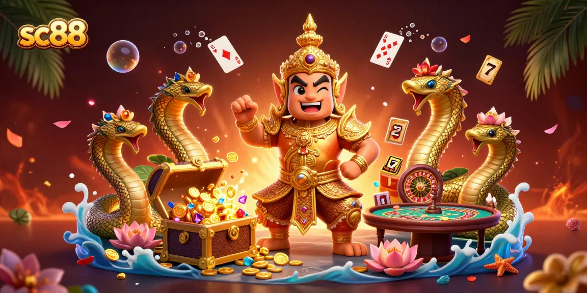 Experience thrilling gameplay with sc88's vibrant casino illustration featuring engaging game elements.