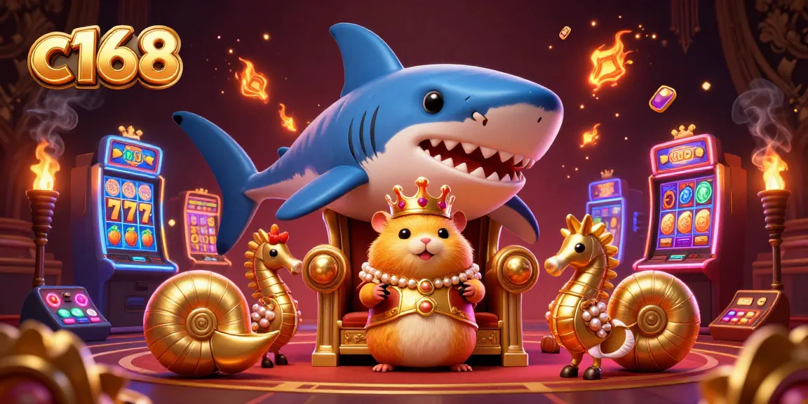 Engage with fiery casino action showcasing c168 in a vibrant slot game scene featuring playful characters.