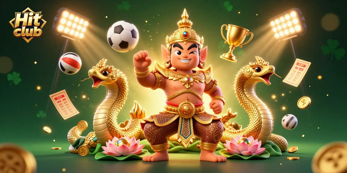 Experience the thrilling Hit club with dynamic sports elements and rich casino visuals.
