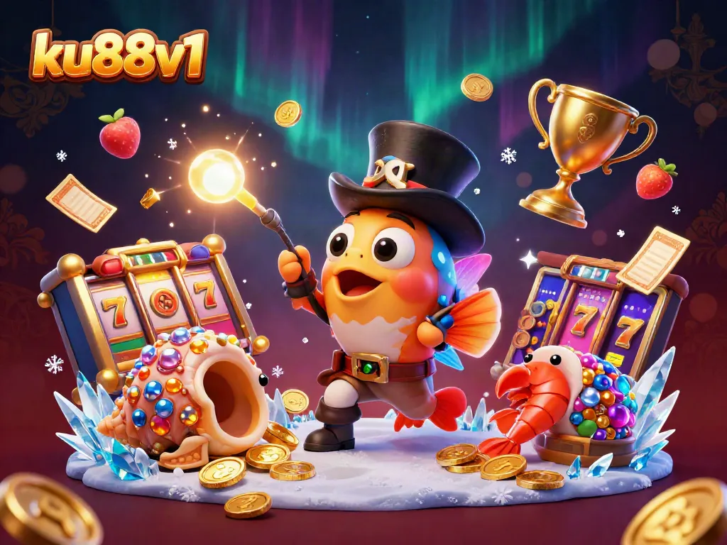Experience the thrilling atmosphere of ku88v1 with animated casino characters celebrating a jackpot.