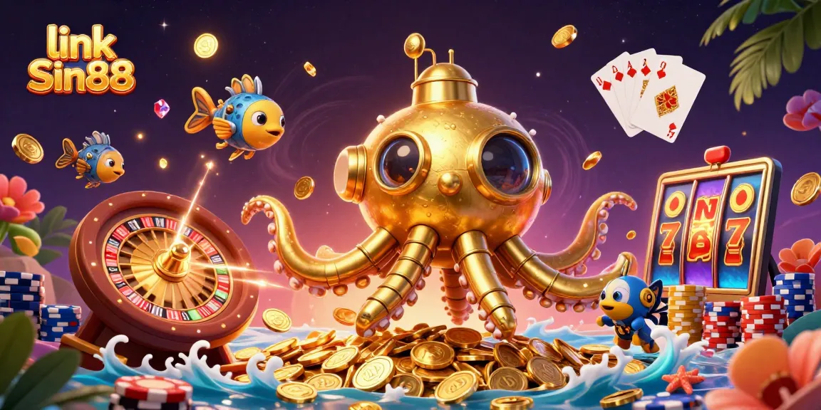 Engage with the link Sin88 while exploring an underwater casino wonderland featuring vibrant gaming elements.