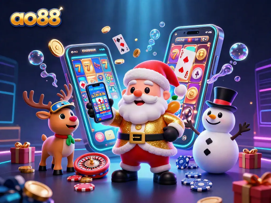 Spin the slots and win big with ao88 in this vibrant casino illustration featuring clever characters.