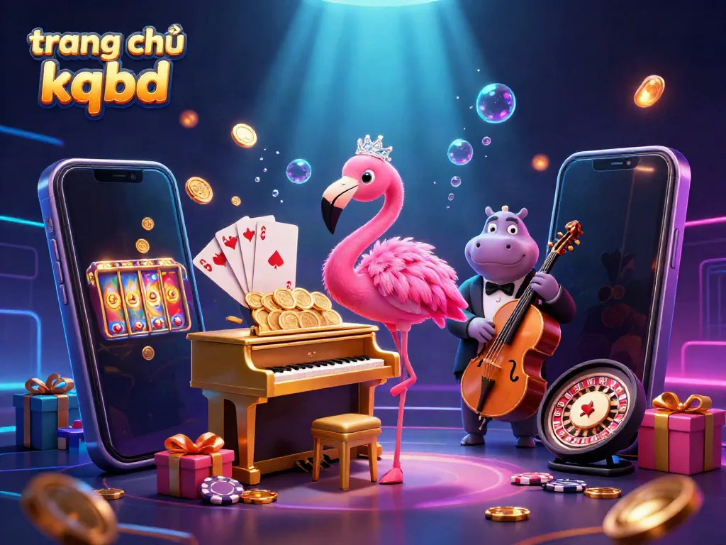 Experience the vibrant energy of trang chủ kqbd with a lively casino scene featuring colorful games.