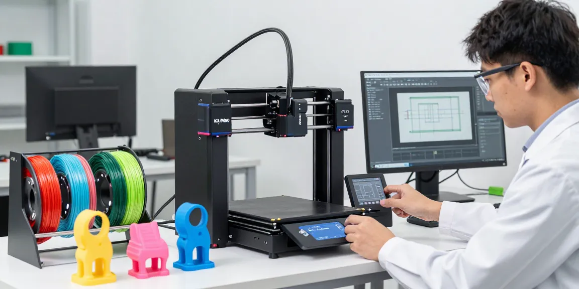 Experience the best value 3D printer in action, featuring the Creality K2 Plus Combo producing vibrant models in a modern workshop.