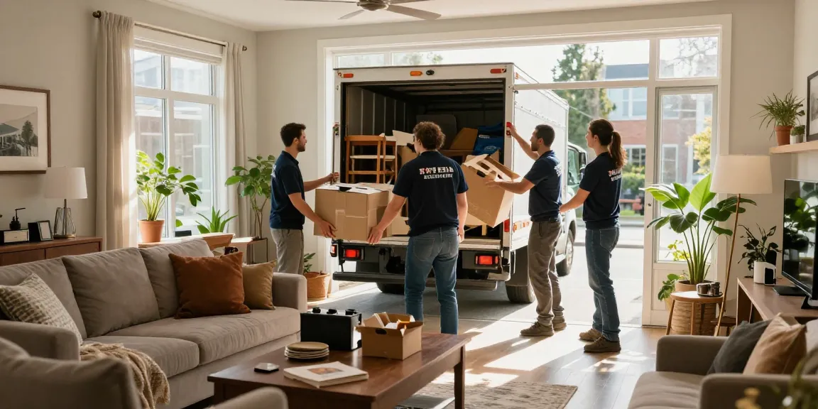 target Junk Removal Vancouver team efficiently clearing clutter from a cozy living room.