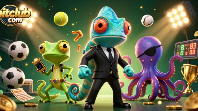 Bet on hitclub com with a thrilling scene featuring dynamic sports action and vibrant 3D characters.