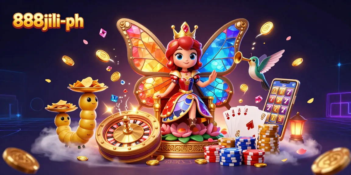 Experience the thrill of 888jili-ph with vibrant casino elements and a 3D dynamic scene.