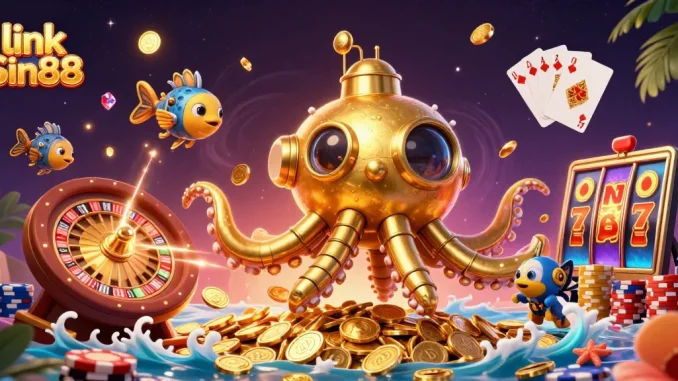 Engage with the link Sin88 while exploring an underwater casino wonderland featuring vibrant gaming elements.